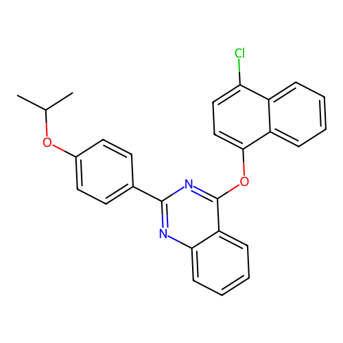 4-[(4-Chloronaphthalen-1-yl)oxy]-2-[4-(propan-2-yloxy)phenyl]quinazoline structure