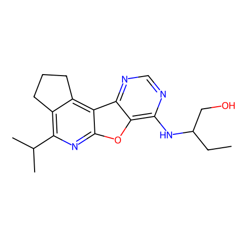 2-((4-isopropyl-2,3-dihydro-1H-cyclopenta[4',5']pyrido[3',2':4,5]furo[3,2-d]pyrimidin-7-yl)amino)butan-1-ol structure
