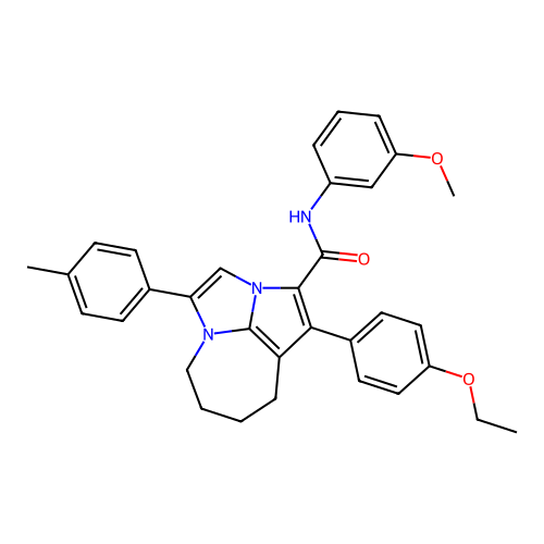 1-(4-ethoxyphenyl)-N-(3-methoxyphenyl)-4-(4-methylphenyl)-5,6,7,8-tetrahydro-2a,4a-diazacyclopenta[cd]azulene-2-carboxamide structure