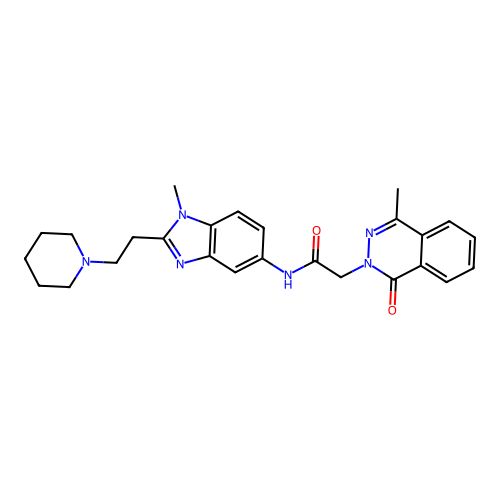 2-(4-Methyl-1-oxo-1H-phthalazin-2-yl)-N-[1-methyl-2-(2-piperidin-1-yl-ethyl)-1H-benzoimidazol-5-yl]-acet amide structure