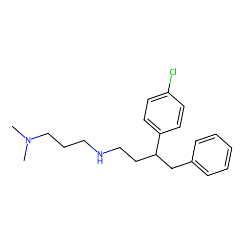 N'-[3-(4-chlorophenyl)-4-phenylbutyl]-N,N-dimethylpropane-1,3-diamine structure