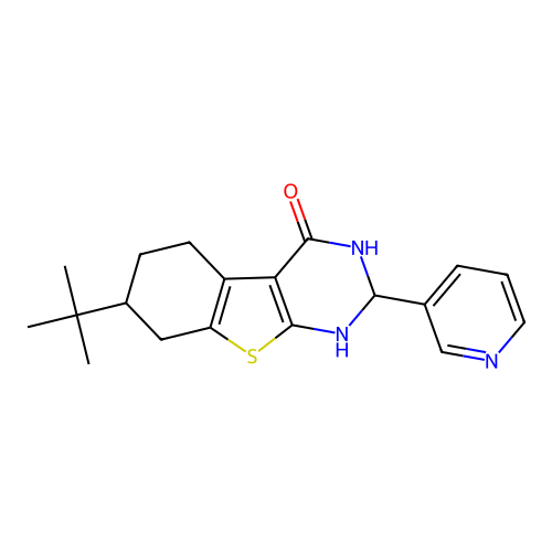 7-tert-butyl-2-pyridin-3-yl-2,3,5,6,7,8-hexahydro-1H-[1]benzothiolo[2,3-d]pyrimidin-4-one structure
