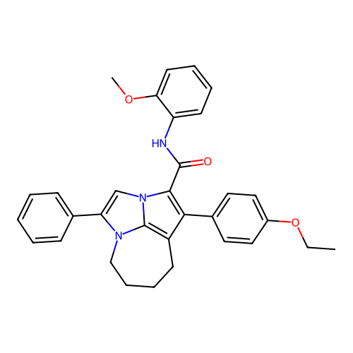 1-(4-ethoxyphenyl)-N-(2-methoxyphenyl)-4-phenyl-5,6,7,8-tetrahydro-2a,4a-diazacyclopenta[cd]azulene-2-carboxamide structure
