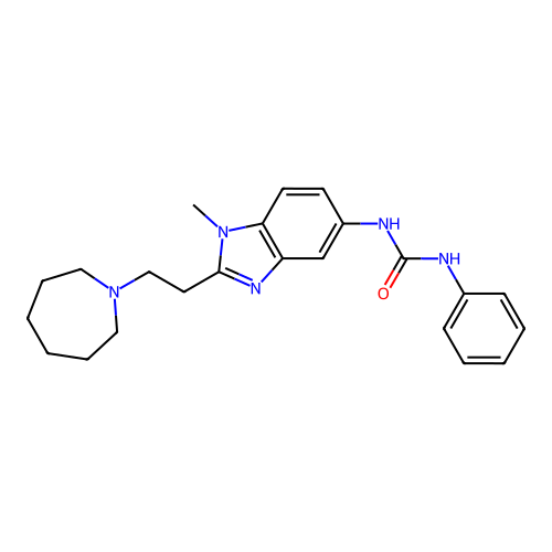 1-{2-[2-(azepan-1-yl)ethyl]-1-methyl-1H-benzimidazol-5-yl}-3-phenylurea structure