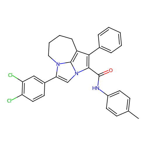 4-(3,4-dichlorophenyl)-1-phenyl-N-(p-tolyl)-5,6,7,8-tetrahydro-2a,4a-diazacyclopenta[cd]azulene-2-carboxamide structure
