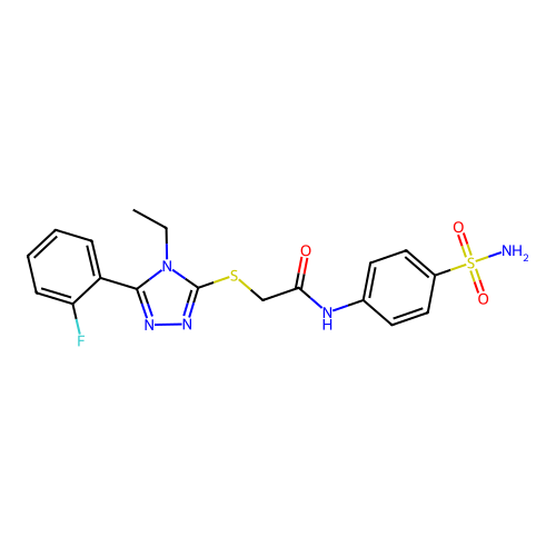 2-{[4-ethyl-5-(2-fluorophenyl)-4H-1,2,4-triazol-3-yl]sulfanyl}-N-(4-sulfamoylphenyl)acetamide structure