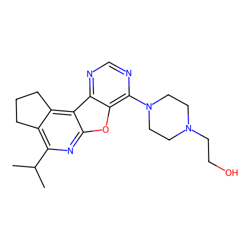 2-(4-(4-isopropyl-2,3-dihydro-1H-cyclopenta[4',5']pyrido[3',2':4,5]furo[3,2-d]pyrimidin-7-yl)piperazin-1-yl)ethanol structure