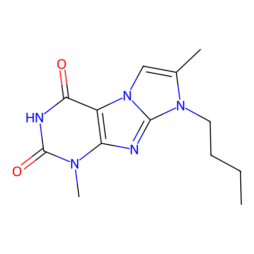 6-Butyl-4,7-dimethylpurino[7,8-a]imidazole-1,3-dione structure