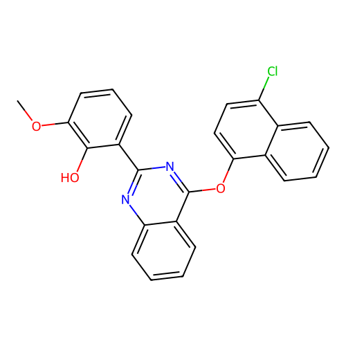2-(4-((4-Chloronaphthalen-1-yl)oxy)quinazolin-2-yl)-6-methoxyphenol structure