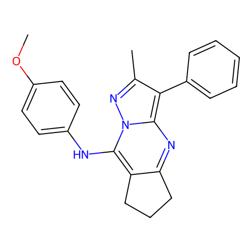 N-(4-methoxyphenyl)-2-methyl-3-phenyl-6,7-dihydro-5H-cyclopenta[d]pyrazolo[1,5-a]pyrimidin-8-amine structure