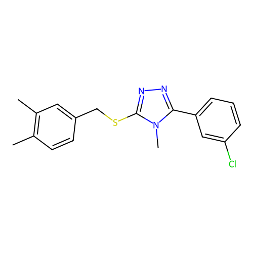 3-[(3,4-Dimethylphenyl)methylthio]-5-(3-chlorophenyl)-4-methyl-1,2,4-triazole structure