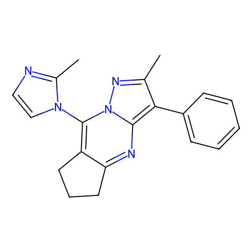 2-methyl-8-(2-methyl-1H-imidazol-1-yl)-3-phenyl-6,7-dihydro-5H-cyclopenta[d]pyrazolo[1,5-a]pyrimidine structure