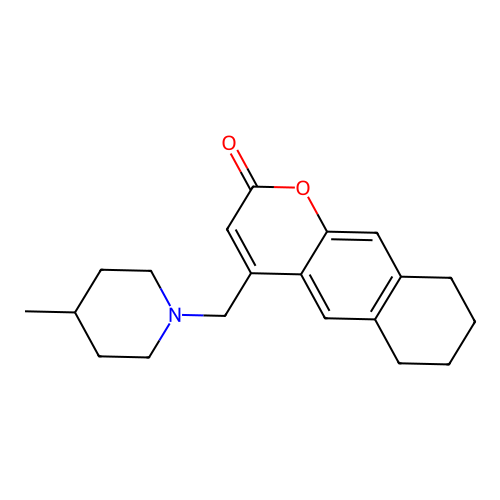 4-((4-methylpiperidin-1-yl)methyl)-6,7,8,9-tetrahydro-2H-benzo[g]chromen-2-one structure