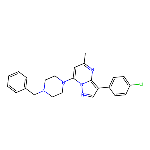 7-(4-Benzylpiperazin-1-yl)-3-(4-chlorophenyl)-5-methylpyrazolo[1,5-a]pyrimidine structure