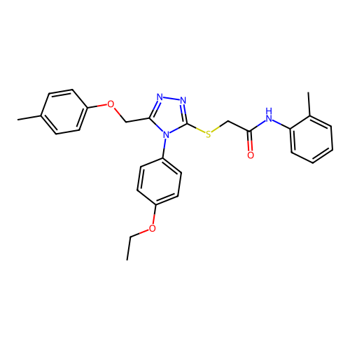 2-((4-(4-ethoxyphenyl)-5-((p-tolyloxy)methyl)-4H-1,2,4-triazol-3-yl)thio)-N-(o-tolyl)acetamide structure