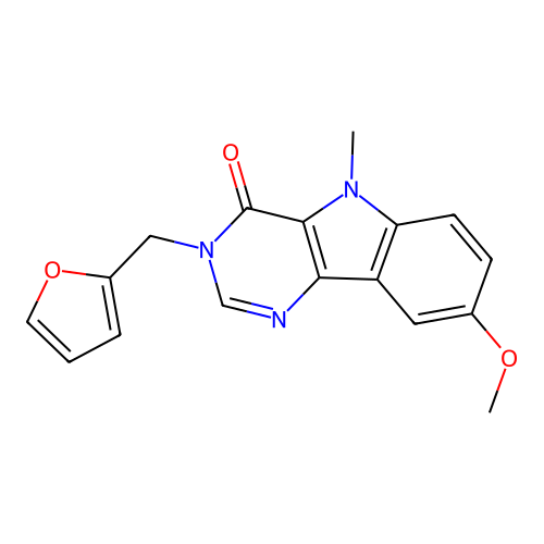 3-(Furan-2-ylmethyl)-8-methoxy-5-methylpyrimido[5,4-b]indol-4-one structure