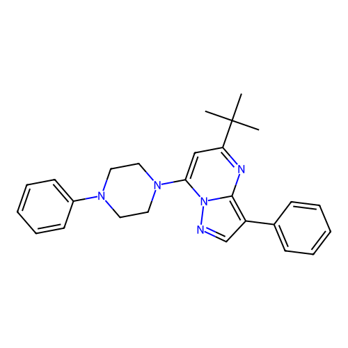 5-Tert-butyl-3-phenyl-7-(4-phenylpiperazin-1-yl)pyrazolo[1,5-a]pyrimidine structure