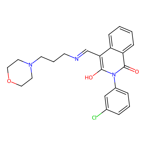 2-(3-chlorophenyl)-4-[(3-morpholin-4-ylpropylamino)methylidene]isoquinoline-1,3-dione structure