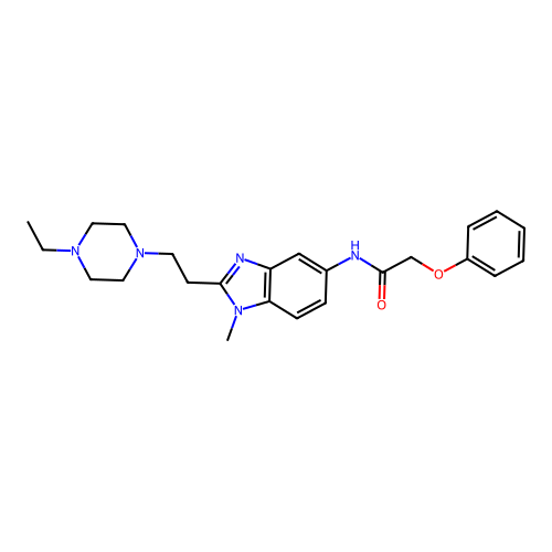 N-[2-[2-(4-ethylpiperazin-1-yl)ethyl]-1-methyl-benzoimidazol-5-yl]-2-phenoxy-acetamide structure