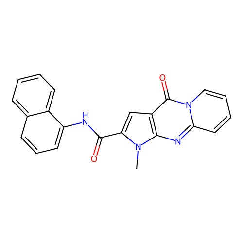 1-methyl-N-(naphthalen-1-yl)-4-oxo-1,4-dihydropyrido[1,2-a]pyrrolo[2,3-d]pyrimidine-2-carboxamide structure