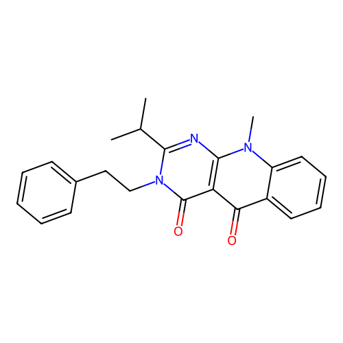 10-Methyl-3-(2-phenylethyl)-2-propan-2-ylpyrimido[4,5-b]quinoline-4,5-dione structure