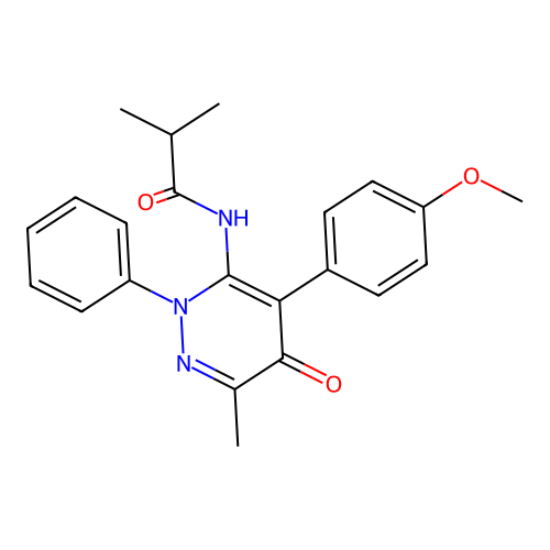 N-(4-(4-methoxyphenyl)-6-methyl-5-oxo-2-phenyl-2,5-dihydropyridazin-3-yl)isobutyramide structure