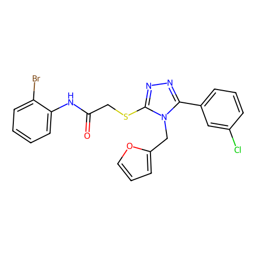 N-(2-bromophenyl)-2-{[5-(3-chlorophenyl)-4-(furan-2-ylmethyl)-4H-1,2,4-triazol-3-yl]sulfanyl}acetamide structure