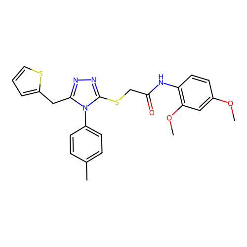 N-(2,4-dimethoxyphenyl)-2-{[4-(4-methylphenyl)-5-(thiophen-2-ylmethyl)-4H-1,2,4-triazol-3-yl]sulfanyl}acetamide structure