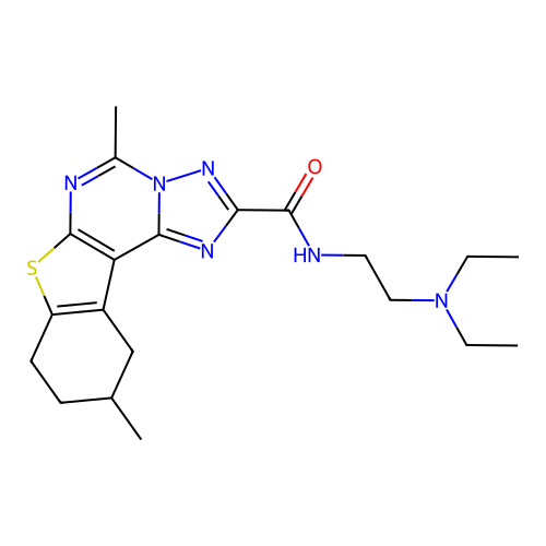 N-(2-(diethylamino)ethyl)-5,10-dimethyl-8,9,10,11-tetrahydrobenzo[4,5]thieno[3,2-e][1,2,4]triazolo[1,5-c]pyrimidine-2-carboxamide structure