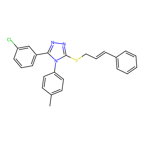 3-(3-chlorophenyl)-4-(4-methylphenyl)-5-{[(2E)-3-phenylprop-2-en-1-yl]sulfanyl}-4H-1,2,4-triazole structure