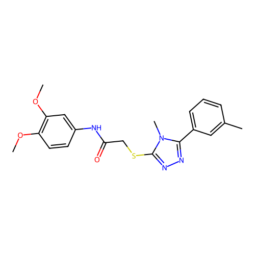 N-(3,4-dimethoxyphenyl)-2-{[4-methyl-5-(3-methylphenyl)-4H-1,2,4-triazol-3-yl]sulfanyl}acetamide structure