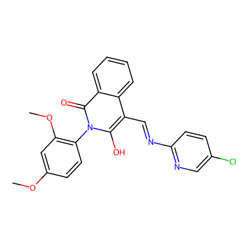 4-[[(5-chloropyridin-2-yl)amino]methylidene]-2-(2,4-dimethoxyphenyl)isoquinoline-1,3-dione structure