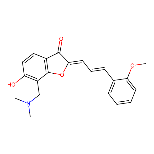 (Z)-7-((dimethylamino)methyl)-6-hydroxy-2-((E)-3-(2-methoxyphenyl)allylidene)benzofuran-3(2H)-one structure