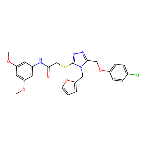 2-((5-((4-chlorophenoxy)methyl)-4-(furan-2-ylmethyl)-4H-1,2,4-triazol-3-yl)thio)-N-(3,5-dimethoxyphenyl)acetamide structure