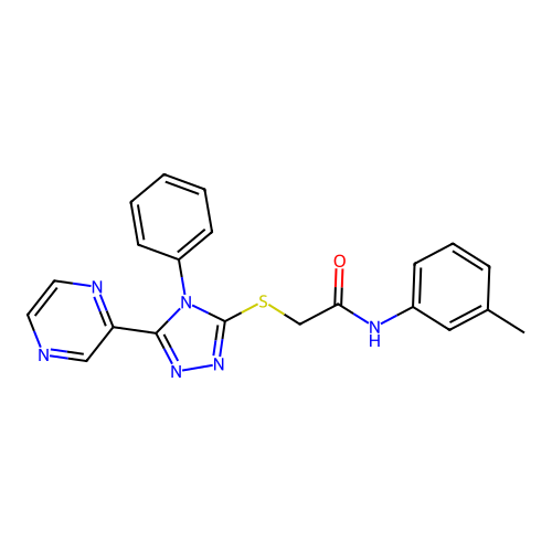 N-(3-methylphenyl)-2-{[4-phenyl-5-(pyrazin-2-yl)-4H-1,2,4-triazol-3-yl]sulfanyl}acetamide structure
