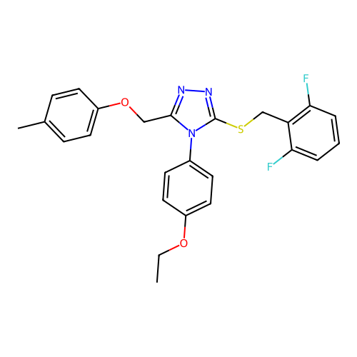 3-((2,6-difluorobenzyl)thio)-4-(4-ethoxyphenyl)-5-((p-tolyloxy)methyl)-4H-1,2,4-triazole structure
