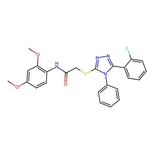 N-(2,4-dimethoxyphenyl)-2-[[5-(2-fluorophenyl)-4-phenyl-1,2,4-triazol-3-yl]sulfanyl]acetamide structure