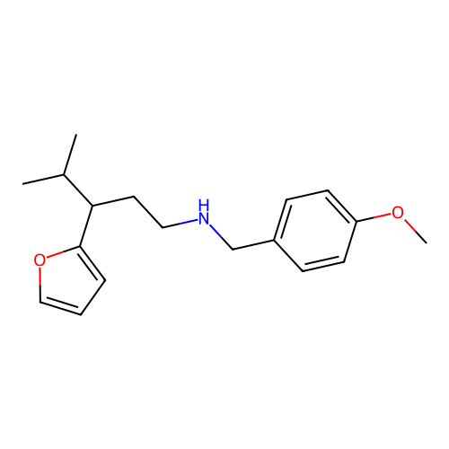 3-(furan-2-yl)-N-(4-methoxybenzyl)-4-methylpentan-1-amine structure