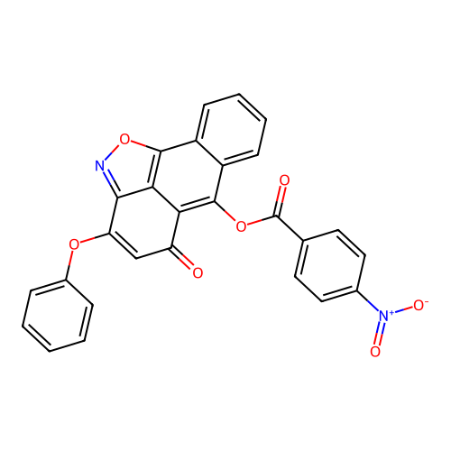 5-oxo-3-phenoxy-5H-anthra[1,9-cd]isoxazol-6-yl 4-nitrobenzoate structure