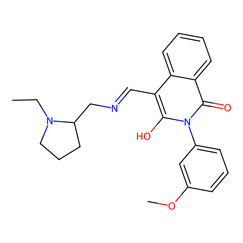 4-[[(1-ethylpyrrolidin-2-yl)methylamino]methylidene]-2-(3-methoxyphenyl)isoquinoline-1,3-dione structure