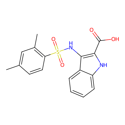3-{[(2,4-dimethylphenyl)sulfonyl]amino}-1H-indole-2-carboxylic acid structure