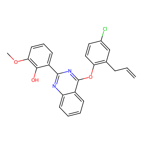 2-{4-[4-Chloro-2-(prop-2-en-1-yl)phenoxy]quinazolin-2-yl}-6-methoxyphenol structure