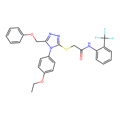 2-{[4-(4-ethoxyphenyl)-5-(phenoxymethyl)-4H-1,2,4-triazol-3-yl]sulfanyl}-N-[2-(trifluoromethyl)phenyl]acetamide structure