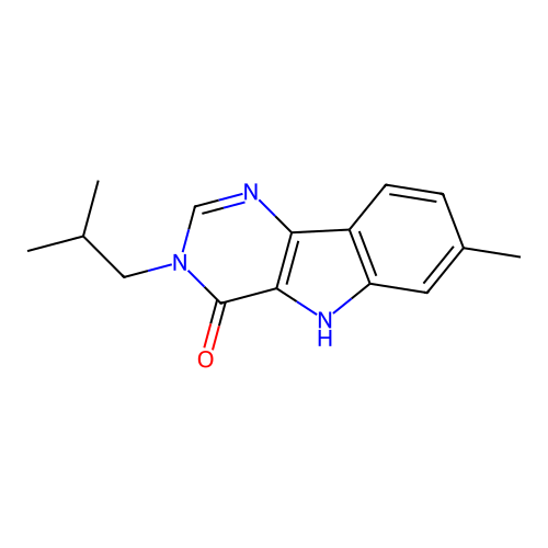 7-methyl-3-(2-methylpropyl)-3,5-dihydro-4H-pyrimido[5,4-b]indol-4-one structure