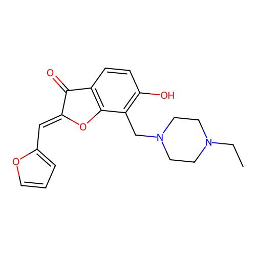 (Z)-7-((4-ethylpiperazin-1-yl)methyl)-2-(furan-2-ylmethylene)-6-hydroxybenzofuran-3(2H)-one structure