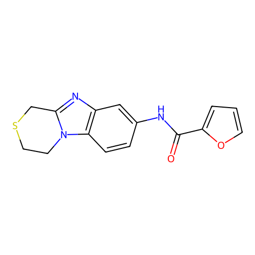 N-(3,4-dihydro-1H-[1,4]thiazino[4,3-a]benzimidazol-8-yl)furan-2-carboxamide structure