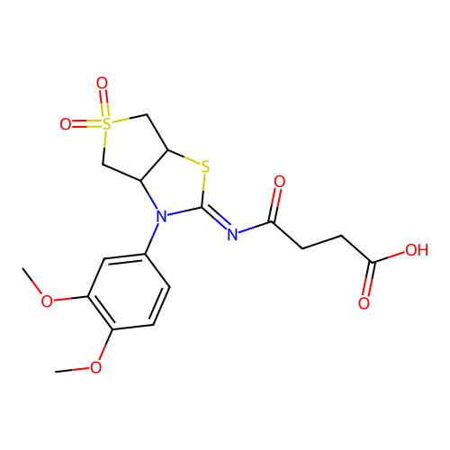 (Z)-4-((3-(3,4-dimethoxyphenyl)-5,5-dioxidotetrahydrothieno[3,4-d]thiazol-2(3H)-ylidene)amino)-4-oxobutanoic acid structure