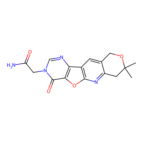 2-(8,8-dimethyl-4-oxo-4,7,8,10-tetrahydro-3H-pyrano[3'',4'':5',6']pyrido[3',2':4,5]furo[3,2-d]pyrimidin-3-yl)acetamide structure