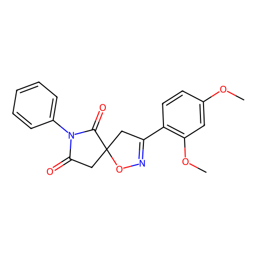 3-(2,4-Dimethoxyphenyl)-7-phenyl-1-oxa-2,7-diazaspiro[4.4]non-2-ene-6,8-dione structure