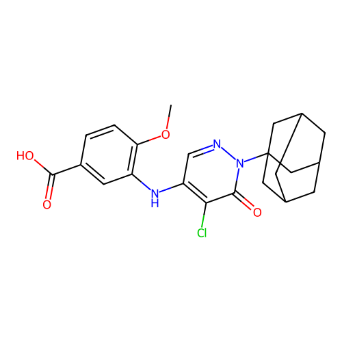 3-[[1-(1-adamantyl)-5-chloro-6-oxo-pyridazin-4-yl]amino]-4-methoxy-benzoic Acid structure